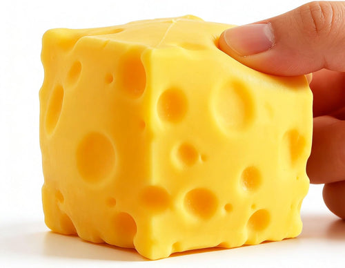 2 Packs Yellow Cheese Squishy Slow Rising, Squishy Squeeze Cheese Block, Soft Novelty Toy, Stress Balls for Adults Rebounding Sensory Squishys Cheese