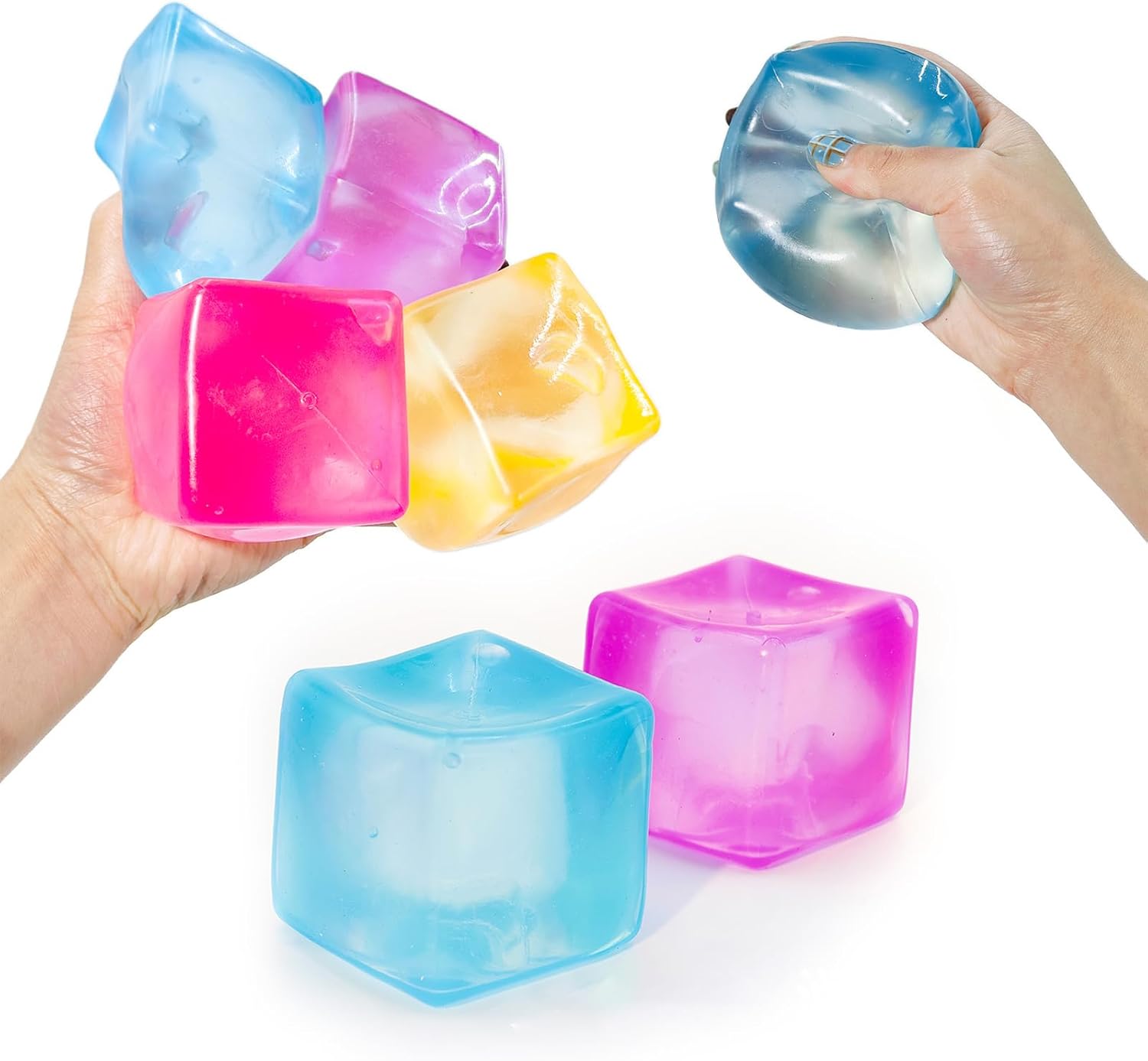 Doh Nice Cube for Kids Adults, Fidget Toys Slow Rising Fidget Cube Sensory for Anxiety Stress Relief High Density, Squishies Ice Squeeze Ball, Fidgets for Classroom Prize Toys (3#c)