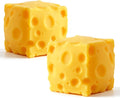 2 Packs Yellow Cheese Squishy Slow Rising, Squishy Squeeze Cheese Block, Soft Novelty Toy, Stress Balls for Adults Rebounding Sensory Squishys Cheese