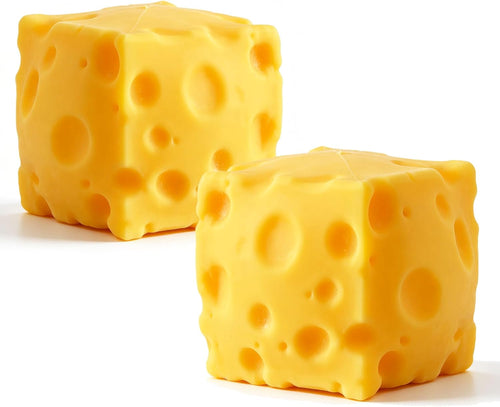2 Packs Yellow Cheese Squishy Slow Rising, Squishy Squeeze Cheese Block, Soft Novelty Toy, Stress Balls for Adults Rebounding Sensory Squishys Cheese