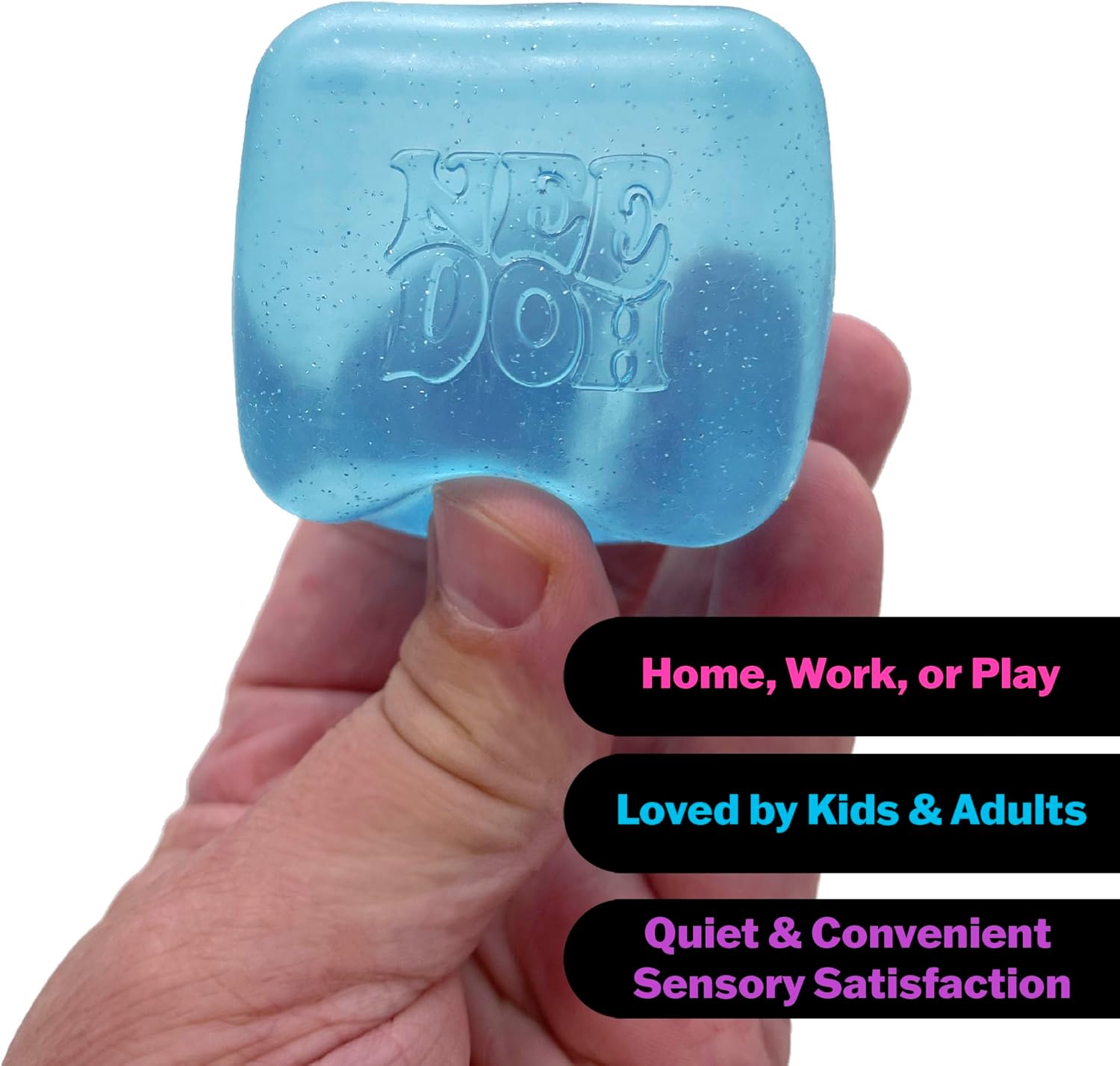 Schylling NeeDoh Nice Cube -Sensory Squeeze Toy with Super Solid Squish - 2.25" Cube (Purple)