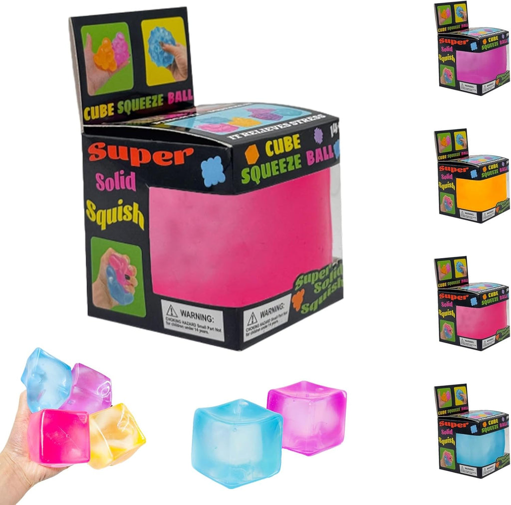 Doh Nice Cube for Kids Adults, Fidget Toys Slow Rising Fidget Cube Sensory for Anxiety Stress Relief High Density, Squishies Ice Squeeze Ball, Fidgets for Classroom Prize Toys (3#c)